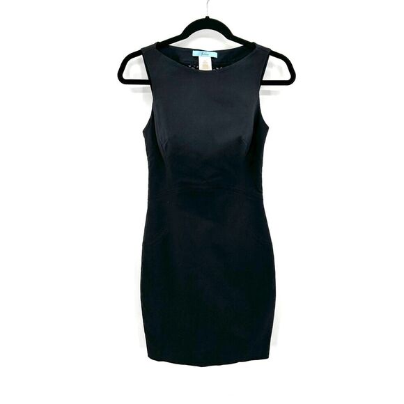 MARCIANO Black Crochet Back Sleeveless Mini Sheath Office Dress Size 2 - Picture 1 of 6